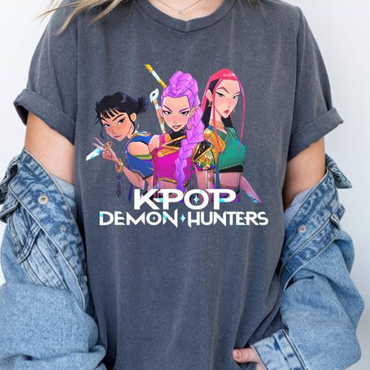 Discover Demon Hunters K-Pop Shirt, Huntrix Girl Band Shirt, K-Pop Idol Group Shirt, Demon Hunter Merch, Hunters K-Pop Shirt, K-Pop Gift