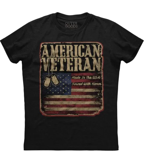 Discover American Veteran USA Flag Printed Men's T-Shirt