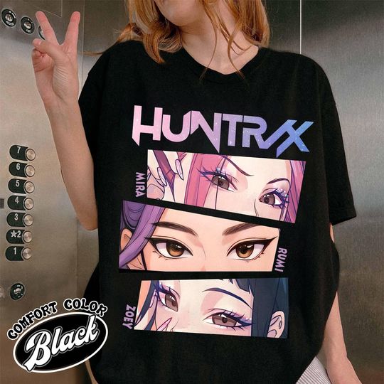 Discover Kpop Demon Hunters Shirt, Huntrix Girl Band Shirt, Kpop Idol Group Shirt, Mira Tee, Rumi Joey Shirt, Demon Hunter Merch, Huntrix Fan Gift