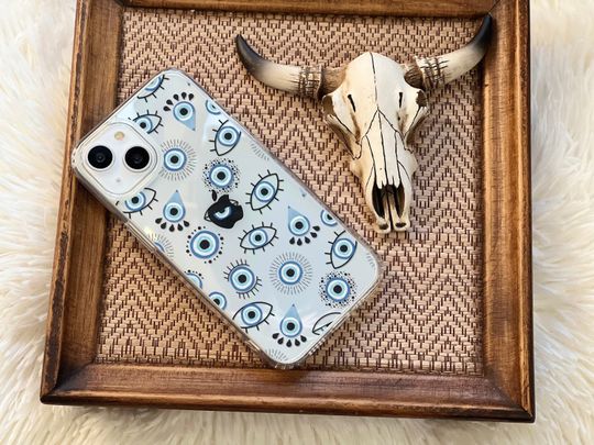 Discover Boho Evil Eyes Clear MagSafe Case For iPhone 17 Air 16e 15 14 13 Pro Max 12 Mini 7 8 SE Phone Case With Aesthetic Design Galaxy S25 S23