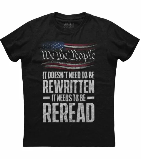 Discover Men's We the People Reread American Flag Patriotic T-Shirt
