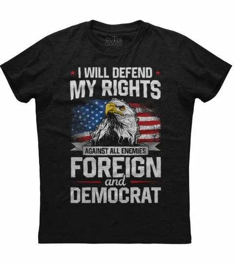 Discover Mens American Flag Patriotic T-Shirt I Will Defend My Rights