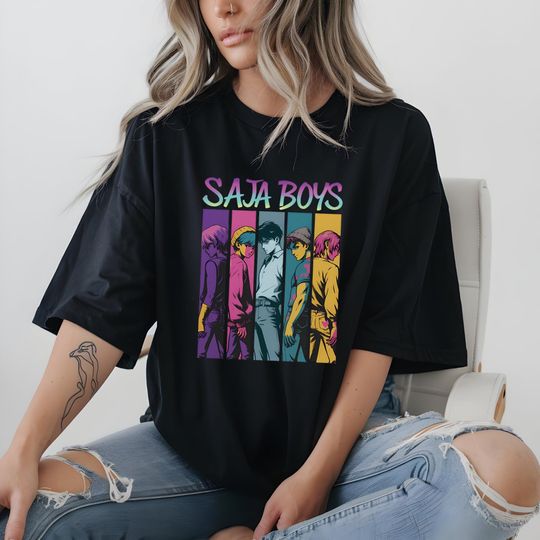 Discover Saja Boys Boy Band Shirt, Kpop Demon HuntersMovie Shirt, Kpop Demon Boy Shirt, Demon Hunters Merch Shirt,Saja Boys Shirt,Huntrix Tee