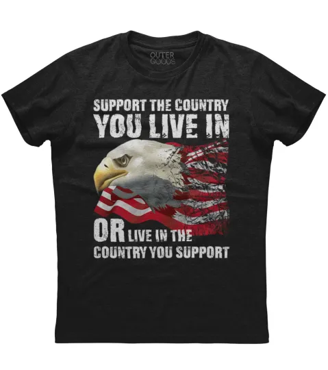 Discover Men's Support the Country USA Flag Patriotic T-Shirt