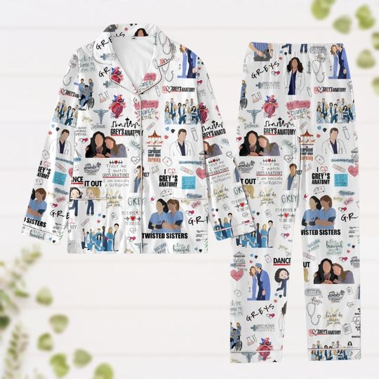 Discover Greys Anatomy Pajamas Set, Meredith Grey Pj Set, Women Nursing Pajamas Set, Tv Series Christmas Pjs, Pajamas For Holiday Party, Xmas Gift