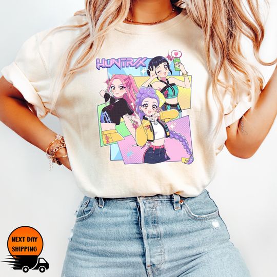 Discover Kpop Demon Hunters Comfort Colors Shirt, Jinu Manga Tee, Korean Pop Lover Gift, Saja Girl Fan Shirt, Demon Hunter Tshirt, Kpop Huntrix Tee