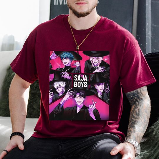 Discover Saja Boys 2 Sided Shirt, Kpop Demon Inspired Movie Shirt, Saja Boys Fan Gift, Boy Band Merch, Demon Hunters Tee, Kpop Kid Shirt