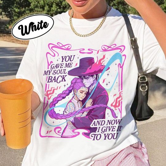 Discover Rumi Jinu Kpop Demon Hunter Shirt, You Give Me My Soul Back T Shirt, Huntrix Saja Boys Kpop Movie Merch, Rujinu Shirt, Rujinu Demon Hunters