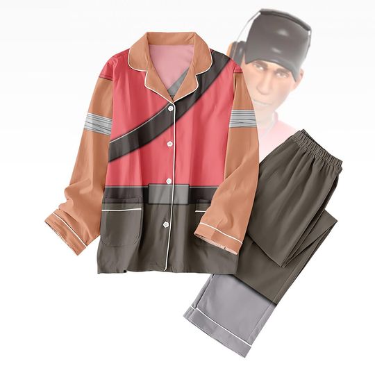 Discover Engineer TF2 Pajamas Set, Team Fortress 2 Matching Pajamas Set, Gamer Pajamas For Women, Cute Cosplay Pajama Outfit, Video Game Pjs