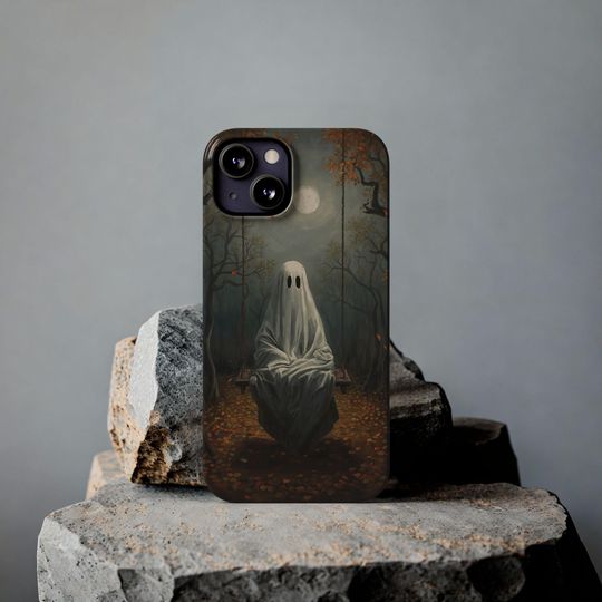 Discover Spooky Ghost Phone Case: Slim Halloween Phone Cover - iPhone 17 available