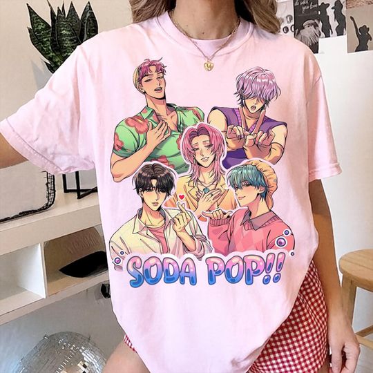 Discover Saja Boys Soda Pop Kpop Demon Hunters Shirt, Saja Boys Huntrix, Kpop Demon Boy Band Shirt,Gift for Kpop Fans,Kpop Movie Merch,Soda Pop Shirt