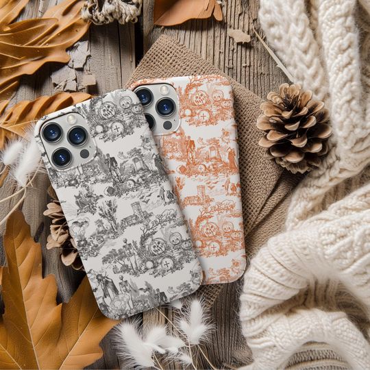 Halloween Gothic Phone Case Toile Pro Max Plus iPhone 17 Case Name Cute Case Spooky Goth Victorian Aesthetic Vintage Fall Halloween Gift