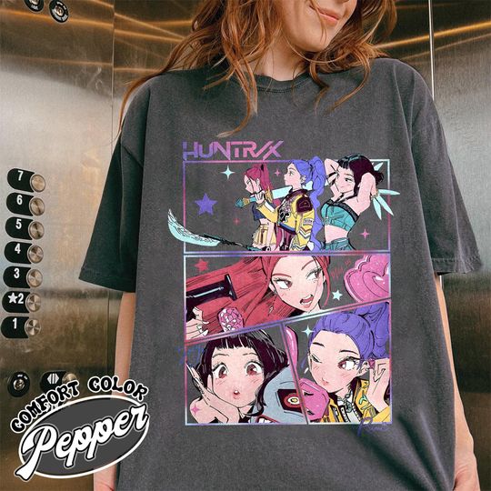 Kpop Demon Hunters Shirt, Huntrix Girl T-Shirt, Kpop idol group Shirt, Mira, Rumi, Joey Shirt, Demon Hunter Merch, Gift for Huntrix fan