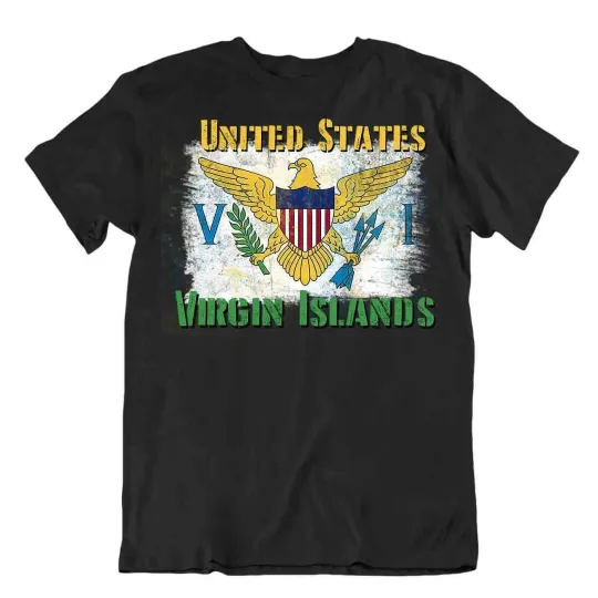 Discover Virgin Islands Flag T-Shirt with City Map Design