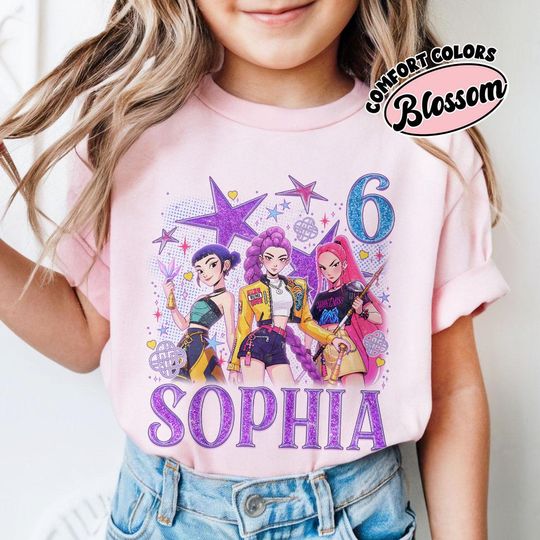 Discover Custom Huntrix Birthday Girl TShirt, Demon Hunters Birthday Kid Shirt, Kpop Birthday Shirt, Its My Huntrix Birthday Youth Tee
