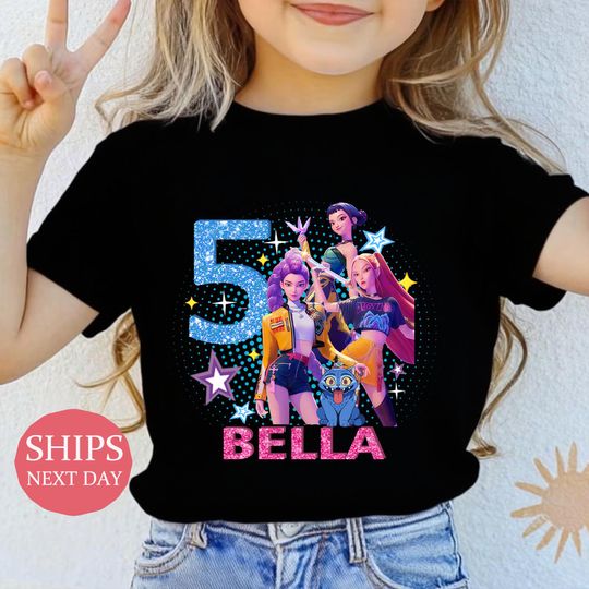 Custom Huntrix Birthday Girl Shirt,Personalized Kpop Demon Hunter Birthday Tee,Gift for Huntrix Fan,Huntrix T-Shirt,Mira Rumi Zoey Shirt