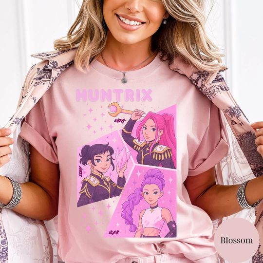 Huntrix T Shirt, Demon Hunters Shirt, Huntrix Girls T Shirt, Mira Rumi Joey Shirt, Demon Hunter Kids Shirt, Gift For Kpop Fan, Kpop Movie