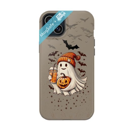Halloween Cute Ghost iPhone Magsafe Case Aesthetic Spooky Season Hippie Jack O Lantern Retro Cases Vintage Phone 16 15 14 13 Pro Max Plus