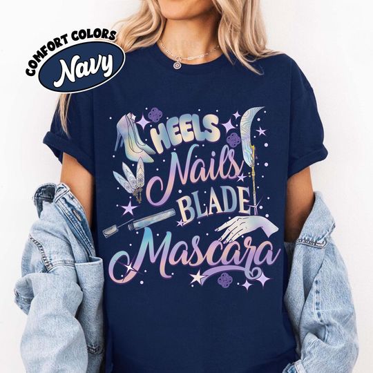 Discover Heels Nails Blade Mascara Shirt Comfort Colors, Huntrix Girl TShirt, Demon Hunters Kids Shirt, Huntrix Fan Shirt, Mira Tee, Kpop Fan Gifts