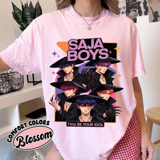 Discover Saja Boys Kpop Demon Shirt Comfort Colors, Saja Boys Fan Shirt, Huntrix Halloween TShirt, Demon Hunters Merch, Gift For Kpop Fan, Kpop Tee