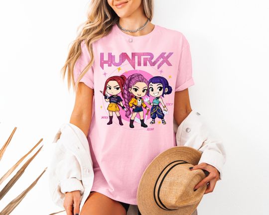 Discover Kpop Demon Hunters Shirt, Huntrix Girl T-Shirt, Kpop idol group Shirt, Mira, Rumi, Joey Shirt,Demon Hunter Merch, Saja Boys Shirt