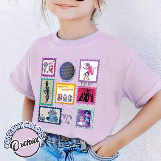 Discover KPDH Huntrix Stamps Halloween Shirt Comfort Colors, Kpop Saja Boys Band T Shirt, Demon Hunters Inspired Merch, Spooky Season Kid Shirt