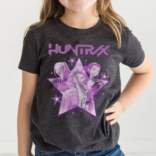Huntrix T Shirt, Demon Hunters Shirt, Huntrix Girls T Shirt Mira Rumi Joey Shirt Demon Hunter Kids Shirt, Gift For Kpop Fan Kpop Movie Shirt