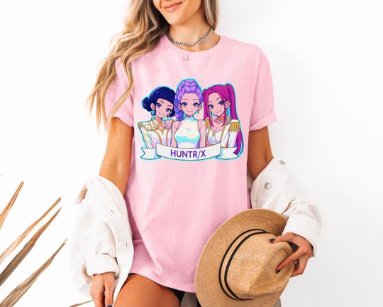 Discover Kpop Demon Hunters Shirt, Huntrix Girl T-Shirt, Kpop idol group Shirt, Mira, Rumi, Joey Shirt,Demon Hunter Merch, Gift for Huntrix fan Shirt