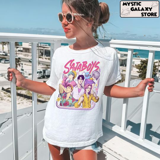 Discover Saja Boys Kpop Band T-Shirt, Demon Hunters Shirt, Saja Boys Merch, Saja Boys Kpop Fandom Tee, Demon Hunters Group T-Shirt