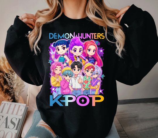 Discover Demon Hunters Kpop T-Shirt, Saja Girl Merch, Demon Hunter Tiger Shirt, Huntrix Fan Png Gift, Kpop Huntrix Tee, Saja Boys Fans, Baby Saja Tee
