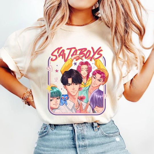 Discover Saja Boys Kpop Demon Hunters Shirt,Saja Boys Huntrix Pin,Demon Hunter Merch,Jinu Tee,Rumi Fan Poster, Mira Pullover For Zoey, Gift For Women