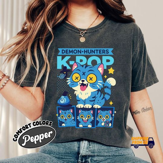 Discover Cute Kpop Demon Hunter Tiger Comfort Colors Shirt, Derpy the Tiger And Bird Demon Hunter Tee, Funny Anime Shirt, Korean Idol Fan Gift