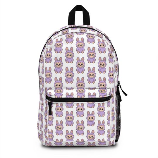 Discover Purple Labubu Backpack - Stylish Polyester Travel Daypack
