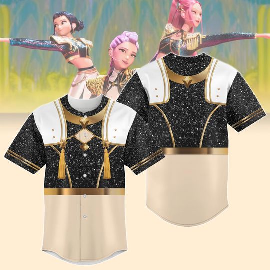 Zoey Kpop Demon Hunters Baseball Jersey, Golden Zoey Cosplay Costume, Kpop Huntrix Baseball Shirt, Huntrix Kpop Outfit, Halloween Gifts