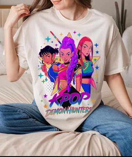 Kpop Huntrix Shirt, Kpop Demon Hunters Shirt, Kpop Huntrix Tee, Mira, Rumi, Zoey, Derpy Tiger Tee, Gift for Huntrix fans, Saja Boys Fans