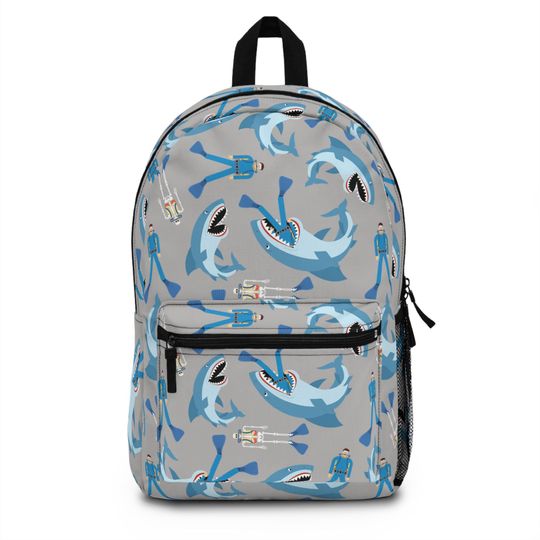 Discover Shark Backpack, Gift for Diver, Vibrant Polyester School Bag