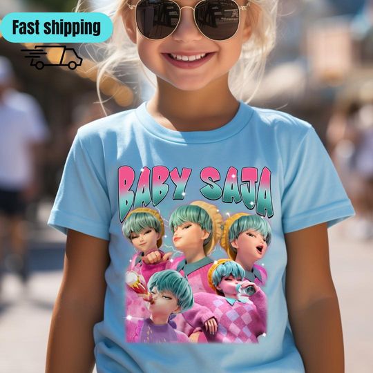 Baby Saja Girls tshirt, kpop demon hunter, saja boys huntrix t shirt,Kpop demon hunters Kids, Girls kpop, demon hunter, huntrix tshirt, kpop