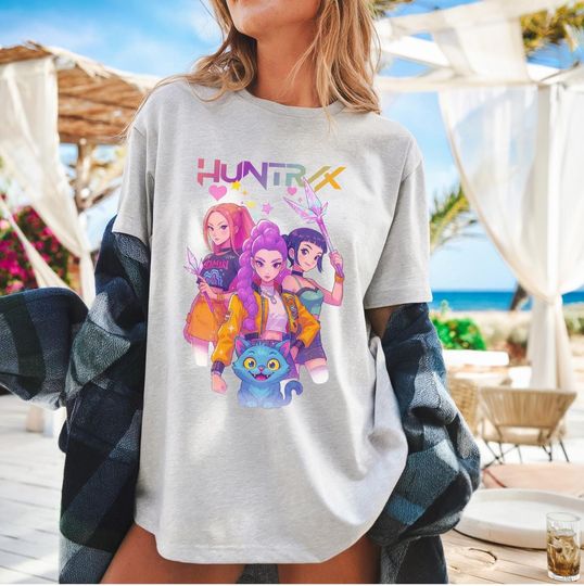 Discover Huntrix Girls Shirt, Huntrix Demon Hunters Tshirt, Mira Rumi Joey Shirt, Kpop Movie Shirt, Kpop Huntrix Shirt, Demon Hunter Merch, Kpop Gift