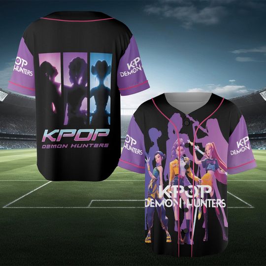 Discover Demon Hunters K-Pop Baseball Jersey, Anime 3D Print Baseball Jersey, Cosplay Shirts for Girl Boy, Youth Birthday Outfit,  Trendy Shirt