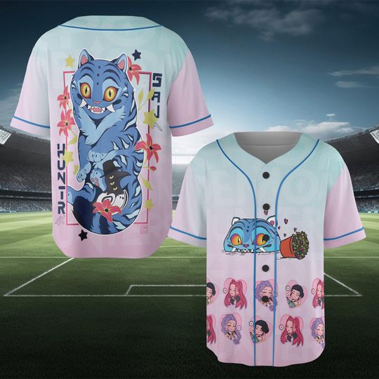 Discover Demon Hunters K-Pop Baseball Jersey, Anime 3D Print Baseball Jersey, Cosplay Shirts Shirt for Kids, Youth Birthday Outfit,  Trendy Shirt