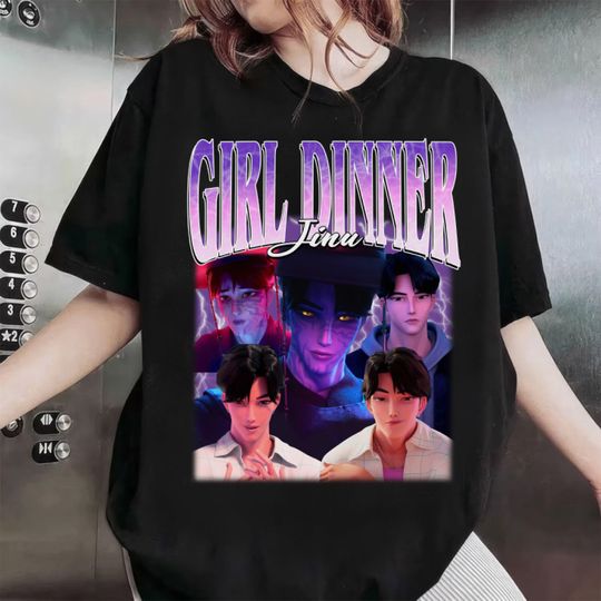 Discover Girl Dinner Jinu Shirt, Girl Dinner Jinu Saja Boys Hunter Bootleg T-Shirt, Gift For Fan Kpop Lovers, Villain Crush, Kpop Demon Hunters Tee