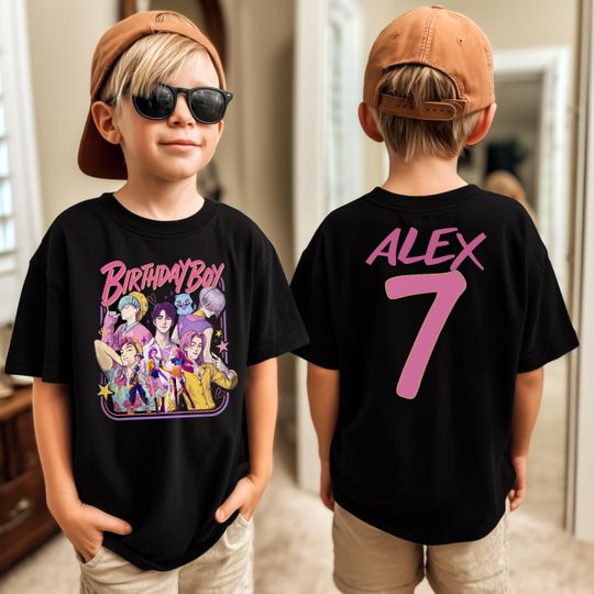 Discover Custom Sajaboys Birthday Boy Shirt, Custom Birthday Boy Shirt, Personalized Kpop Demon Hunter Birthday Tee, Gift for Sajaboys fan