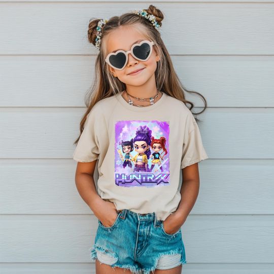 Huntrix Girl T-Shirt, Kpop idol group Shirt, Mira, Rumi,Kpop Demon Hunters Kids Shirt,Joey Shirt,Demon Hunter Merch, Gift
