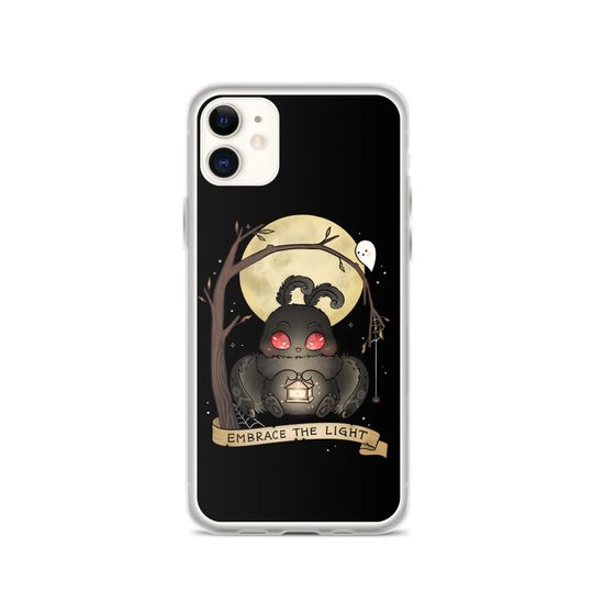 Discover Embrace The Light iPhone Case Baby Mothman Phone Case 15 Pro Max 14 13 12 11 SE X XR XS Max Plus mini Cryptid Spooky Cute Halloween Gifts