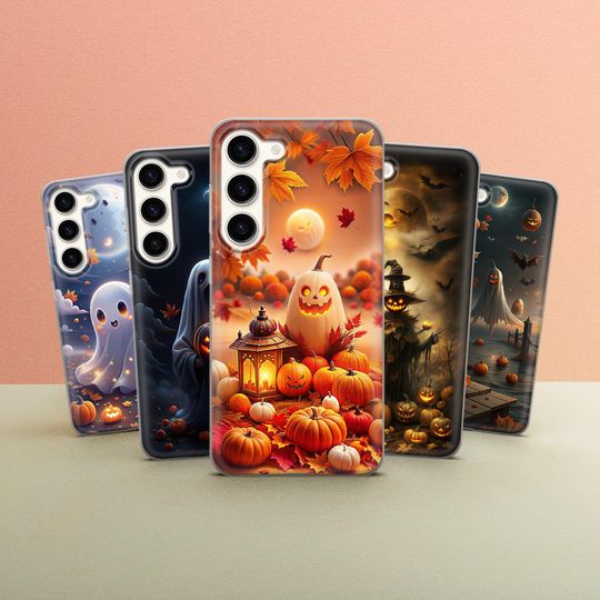 Discover Cute Halloween Phone Case Pumpkins Cover for Samsung Galaxy S25 ultra A36 A56 S24 Fe S25+  A15 A26 A53 A54 A55 A35 iPhone 16 15 14 13 12 11