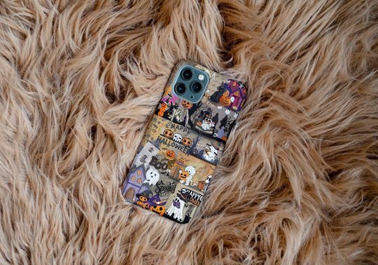 Halloween Collage Phone Case  Spooky Cute Ghosts, Pumpkins &&nbsp;Witches&nbsp;Design