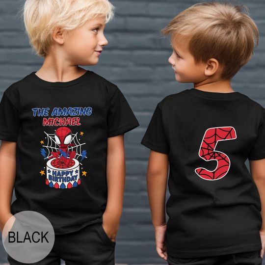 Personalized Spiderman Birthday Shirt: Custom Age, Family Matching