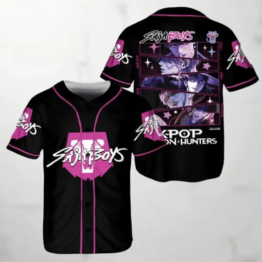 Discover KPOP Demon Hunters Baseball Jersey, Saja Boys Anime Shirt
