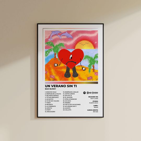 Discover Bad Bunny Un Verano Sin Ti Album Cover Poster | Debi Tirar Mas Fotos Poster