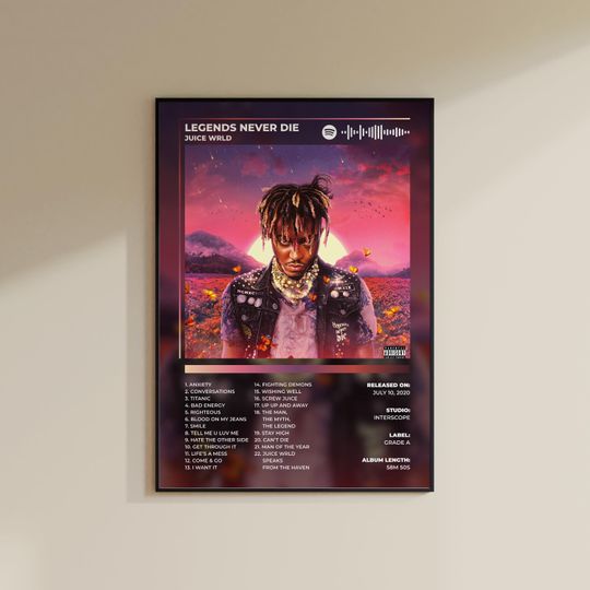 Juice WRLD Legends Never Die Album Cover Poster | Legends Never Die Poster